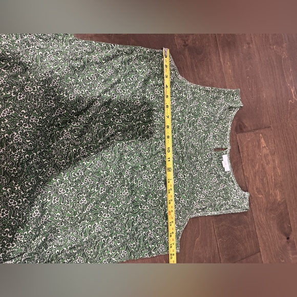 J. Jill Green ditzy Floral drop waist tiered Midi Dress medium - Picture 8 of 10